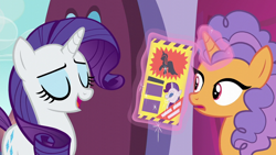 Size: 1920x1080 | Tagged: safe, imported from derpibooru, screencap, pretzel twist, rarity, pony, unicorn, canterlot boutique, female, mare