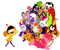 Size: 1024x854 | Tagged: safe, artist:pansearific, imported from derpibooru, pinkie pie, adventure time, amethyst (steven universe), arthur, bee and puppycat, binding of isaac, boi, commander peepers, demancia, don't hug me i'm scared, five nights at freddy's, ghibli, gravity falls, isaac, jake the dog, journal #1, judy hopps, jyushimatsu, katamari damacy, kedamono, mae, meme, my neighbor totoro, mystery skulls, night in the woods, osomatsu-san, papyrus (undertale), plumbus, popee the performer, puppycat, pusheen, red guy, regular show, rick and morty, rigby, star vs the forces of evil, steven universe, totoro, undertale, villainous, wander over yonder, zacharie, zootopia