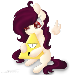 Size: 2000x2000 | Tagged: safe, artist:crystalcontemplator, imported from derpibooru, oc, pegasus, pony, bill cipher, duo, floating wings, gravity falls, pegasus oc, signature, simple background, transparent background, wings