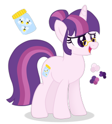 Size: 2700x3000 | Tagged: safe, artist:magicuniclaws, imported from derpibooru, oc, unicorn, female, glasses, magical lesbian spawn, mare, offspring, parent:moondancer, parent:twilight sparkle, parents:twidancer, simple background, solo, transparent background