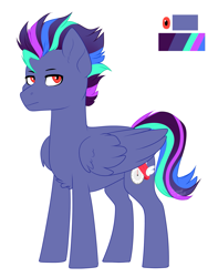 Size: 1133x1440 | Tagged: safe, artist:silentwolf-oficial, imported from derpibooru, oc, oc only, oc:thundercloud, pegasus, pony, chest fluff, pegasus oc, reference sheet, simple background, solo, white background, wings