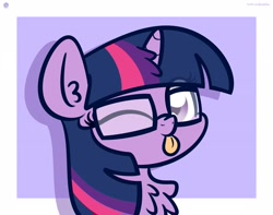 Size: 3250x2560 | Tagged: dead source, safe, artist:kimjoman, artist:php142, artist:purpleflix, imported from derpibooru, twilight sparkle, alicorn, pony, :p, chest fluff, ear fluff, eyes closed, female, glasses, mare, one eye closed, solo, tongue out, twilight sparkle (alicorn), wink