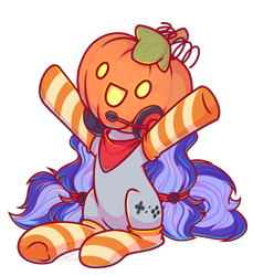 Size: 1833x2001 | Tagged: safe, artist:musicfirewind, artist:wavecipher, imported from derpibooru, oc, oc only, oc:cinnabyte, pony, adorkable, bandana, cinnabetes, clothes, commission, cute, dork, gaming headset, headphones, headset, pumpkin, simple background, smiling, socks, solo, striped socks, transparent background, ych result, your character here