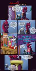 Size: 2021x3947 | Tagged: safe, artist:zsparkonequus, imported from derpibooru, grubber, shining armor, tempest shadow, comic:apprentice tempest, my little pony: the movie, armor, comic, crystal guard, crystal guard armor