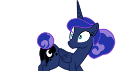 Size: 1920x1080 | Tagged: safe, artist:gmaplay, imported from derpibooru, princess luna, alicorn, pony, between dark and dawn, butt, female, hair bun, mare, moonbutt, plot, simple background, solo, transparent background