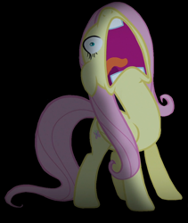 Size: 838x995 | Tagged: safe, artist:twilyisbestpone, derpibooru exclusive, edit, edited screencap, imported from derpibooru, screencap, fluttershy, pegasus, pony, scare master, background removed, black background, faic, female, flutterscream, mare, open mouth, scared, simple background, solo, volumetric mouth, wide eyes