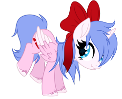 Size: 3200x2600 | Tagged: safe, artist:alfury, imported from derpibooru, oc, oc only, oc:rioshi sweet, alicorn, pony, bow, female, hair bow, mare, scrunchy face, simple background, solo, transparent background