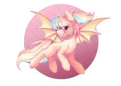 Size: 5788x4093 | Tagged: safe, artist:yamikonek0, imported from derpibooru, oc, oc only, oc:pastel kisses, bat pony, pony, bat pony oc, bat wings, simple background, solo, transparent background, wings