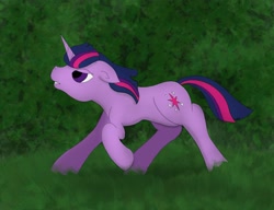 Size: 2704x2072 | Tagged: safe, artist:snow quill, imported from derpibooru, twilight sparkle, pony, unicorn, grass, maze, running, scared, story in the source, unicorn twilight