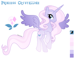 Size: 1024x800 | Tagged: safe, artist:kabuvee, imported from derpibooru, oc, oc only, oc:crystalline, alicorn, pony, female, mare, reference sheet, simple background, solo, transparent background