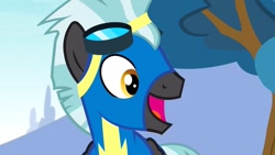 Size: 1280x720 | Tagged: safe, imported from derpibooru, screencap, thunderlane, pegasus, pony, marks and recreation, clothes, cute, goggles, male, reaction image, solo, stallion, thunderbetes, uniform, wonderbolts, wonderbolts uniform