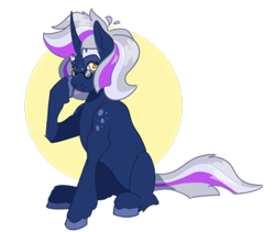 Size: 400x337 | Tagged: safe, artist:equestrias-little-ones, artist:mushroom, imported from derpibooru, oc, oc only, pony, unicorn, female, glasses, magical lesbian spawn, mare, offspring, parent:derpy hooves, parent:twilight sparkle, parents:twerpy, simple background, sitting, solo, transparent background