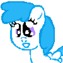 Size: 1200x1200 | Tagged: safe, artist:mario64, cotton cloudy, pegasus, pony, trade ya, twilight time, cottonbetes, cute, cute face, female, filly, grin, pixel art, simple background, smiling, squee, transparent background, twee