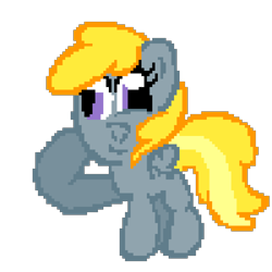 Size: 1200x1200 | Tagged: safe, artist:mario64, chirpy hooves, pegasus, pony, chirpabetes, crazy eyes, cute, derp, female, filly, insanity, pixel art, salute, simple background, transparent background