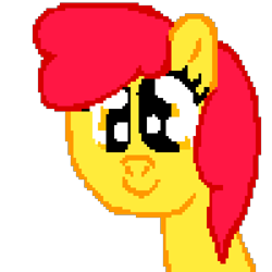 Size: 1200x1200 | Tagged: safe, artist:mario64, apple bloom, earth pony, pony, adorabloom, alternate hairstyle, alternate mane style, cute, female, filly, pixel art, simple background, transparent background