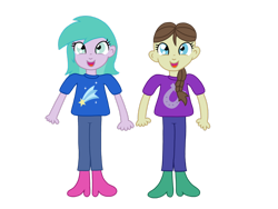 Size: 1280x960 | Tagged: safe, artist:lunartoons, aura (character), heidi hay, human, equestria girls, .ai available, .svg available, boots, braid, clothes, cutie mark, deanna mustard, equestria girls-ified, female, horseshoes, humanized, leggings, shannon chan-kent, shirt, shoes, shooting star, svg, symbol, t-shirt, tabitha st. germain, vector, voice actor