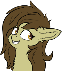 Size: 1690x1929 | Tagged: safe, artist:barhandar, imported from ponybooru, oc, oc only, oc:static spark, pony, bust, cheek fluff, ear fluff, female, fluffy, grin, mare, portrait, russian style, sideways glance, simple background, smiling, solo, transparent background