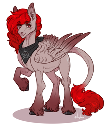 Size: 873x1000 | Tagged: safe, artist:snowberry, imported from derpibooru, oc, oc only, pegasus, pony, leonine tail, solo