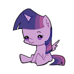 Size: 250x250 | Tagged: safe, alternate version, artist:ujey02, imported from derpibooru, twilight sparkle, alicorn, pony, baby eyes, beady eyes, chibi, cute, ear fluff, simple background, sitting, solo, twiabetes, twilight sparkle (alicorn), white background