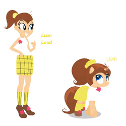 Size: 1280x1280 | Tagged: safe, imported from derpibooru, human, pony, unicorn, equestria girls, equestria girls-ified, humanized, luan loud, ponified, the loud house