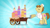 Size: 1920x1080 | Tagged: safe, screencap, donut joe, pony, unicorn, mmmystery on the friendship express, blue background, cart, clothes, donut, donutopia, food, hat, male, pointing, raised hoof, simple background, smiling, solo, stallion, sunburst background