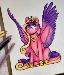 Size: 1280x1498 | Tagged: safe, artist:canadianpancake1, imported from derpibooru, princess cadance, alicorn, pencil, solo, traditional art