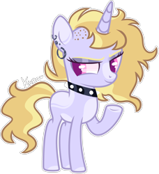Size: 3762x4122 | Tagged: safe, artist:kurosawakuro, imported from derpibooru, oc, pony, unicorn, base used, choker, female, filly, offspring, outline, parent:pixie cut (idw), parent:zephyr breeze, simple background, solo, spiked choker, transparent background