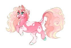 Size: 1024x689 | Tagged: safe, artist:vindhov, imported from derpibooru, oc, oc only, pony, unicorn, colored hooves, female, leonine tail, magical lesbian spawn, mare, offspring, parent:pinkie pie, parent:sunset shimmer, parents:sunsetpie, piebald colouring, simple background, solo, transparent background