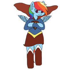 Size: 512x495 | Tagged: safe, artist:solarheclipse, imported from derpibooru, rainbow dash, clothes, crossover, dc superhero girls, skirt, supergirl