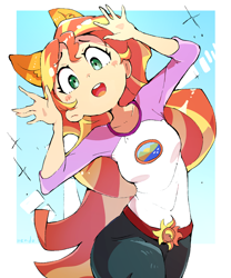 Size: 1600x1920 | Tagged: safe, artist:nendo, imported from derpibooru, sunset shimmer, equestria girls, legend of everfree, animal ears, kemonomimi, open mouth