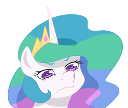 Size: 1280x1080 | Tagged: safe, artist:inersdraco, imported from derpibooru, princess celestia, alicorn, pony, aqua (konosuba), crying, jewelry, konosuba, regalia, scrunchy face, simple background, solo, transparent background