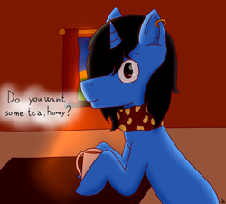 Size: 3120x2808 | Tagged: safe, imported from derpibooru, oc, oc only, pony, unicorn, digital art, piercing, solo, sunrise