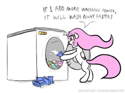 Size: 430x318 | Tagged: safe, artist:banebuster, imported from derpibooru, princess celestia, alicorn, series:tiny tia, laundry, open mouth, pink-mane celestia, simple background, this will not end well, washing machine, white background