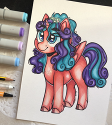 Size: 2788x3107 | Tagged: safe, artist:canadianpancake1, imported from derpibooru, princess flurry heart, alicorn, curly hair, curly mane, solo, traditional art