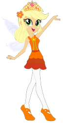 Size: 314x580 | Tagged: safe, artist:cookiechans2, artist:selenaede, artist:user15432, imported from derpibooru, applejack, fairy, human, equestria girls, applerina, ballerina, ballet, ballet slippers, base used, braided ponytail, clothes, crown, dress, fairy princess, fairy wings, fairyized, flower, flower in hair, jewelry, leggings, orange dress, ponytail, princess applejack, regalia, shoes, simple background, slippers, solo, sugar plum fairy, sugarplum fairy, transparent background, tutu, wings
