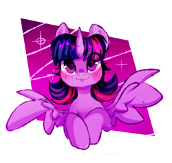 Size: 888x845 | Tagged: safe, artist:thieftea, imported from derpibooru, twilight sparkle, alicorn, pony, abstract background, bust, cute, female, mare, solo, spread wings, twiabetes, twilight sparkle (alicorn), wings