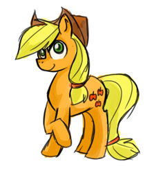 Size: 509x540 | Tagged: safe, artist:blynxee, imported from derpibooru, applejack, earth pony, pony, female, mare, simple background, solo, white background
