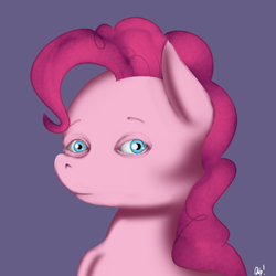 Size: 1500x1500 | Tagged: safe, artist:plaguemare, imported from derpibooru, pinkie pie, creepy, drawthread, female, lineless, mare, request, simple background, solo, uncanny valley