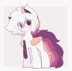 Size: 1356x1344 | Tagged: safe, artist:little-sketches, imported from derpibooru, oc, oc only, oc:ayaka, pegasus, pony, eye clipping through hair, female, frown, mare, necktie, solo