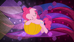 Size: 3840x2160 | Tagged: safe, artist:dashyoshi, artist:laszlvfx, artist:thatusualguy06, imported from derpibooru, pinkie pie, earth pony, pony, cute, diapinkes, female, floppy ears, mare, pumpkin, sleeping, solo, wallpaper