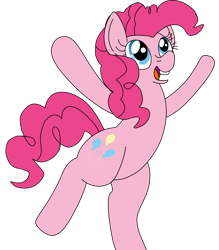 Size: 1280x1459 | Tagged: safe, artist:lynnthenerdkitty, imported from derpibooru, pinkie pie, earth pony, pony, best pony, bipedal, hooves in air, open mouth, photo, simple background, transparent background, vector