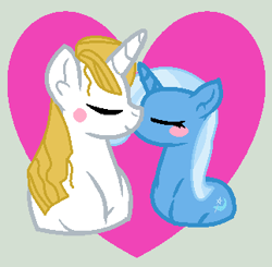 Size: 323x316 | Tagged: safe, artist:jadethepegasus, imported from derpibooru, prince blueblood, trixie, bluetrix, female, heart, male, shipping, straight