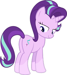 Size: 2165x2418 | Tagged: safe, artist:uigsyvigvusy, edit, editor:slayerbvc, imported from derpibooru, vector edit, starlight glimmer, unicorn, butt, female, glimmer glutes, looking back, mare, plot, simple background, socks (coat marking), solo, transparent background, vector