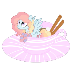 Size: 1700x1700 | Tagged: safe, artist:katelynleeann42, imported from derpibooru, oc, oc:pastel petals, pegasus, pony, cup, cup of pony, female, mare, micro, simple background, solo, teacup, transparent background