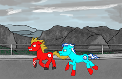 Size: 3900x2550 | Tagged: safe, artist:grymnoire, imported from derpibooru, oc, oc only, earth pony, pony, ferrari 330 p3, ford gt40, ford v ferrari, male, ponified, stallion