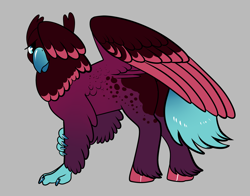 Size: 2800x2200 | Tagged: safe, artist:loryska, imported from derpibooru, hippogriff, crack ship offspring, magical lesbian spawn, offspring, parent:gilda, parent:tempest shadow, simple background, solo
