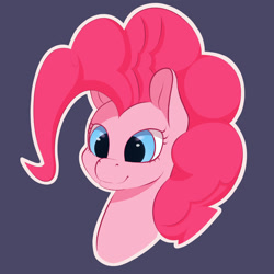 Size: 1500x1500 | Tagged: safe, artist:aquaticvibes, imported from derpibooru, pinkie pie, earth pony, pony, bust, female, mare, portrait, simple background, solo, white outline