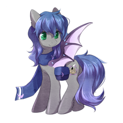 Size: 3717x3714 | Tagged: safe, artist:路黑, imported from derpibooru, oc, oc only, oc:stralight classics, bat pony, derpibooru community collaboration, 2021 community collab, clothes, scarf, simple background, solo, transparent background