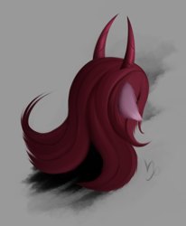 Size: 1706x2075 | Tagged: safe, artist:batsdisaster, imported from derpibooru, pinkie pie, demon, earth pony, pony, alternate hairstyle, female, horns, mare, pinkamena diane pie, solo