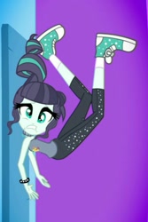 Size: 793x1189 | Tagged: safe, edit, edited screencap, imported from derpibooru, screencap, coloratura, epic fails (equestria girls), eqg summertime shorts, equestria girls, derp, female, ouch, rara, rotated, solo